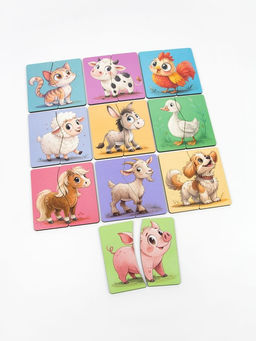 Пазл деревянный "Половинки - животные" PZL-80