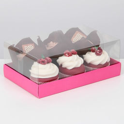 Цена за 5 шт. Коробка кондитерская, упаковка, «Фуксия» , 22 х 8 х 13,5 см