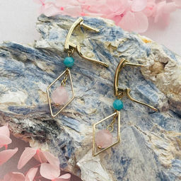 Серьги из Розового кварца и Амазонита - Радуга самоцветов фото 4