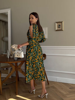 Платье DilanaVIP 2093 зеленый принт - Dilana vip фото 5