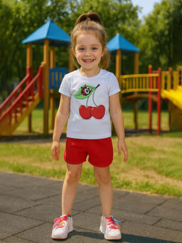 Костюм детский белый/красный/вишенки 7059п (86, 52)