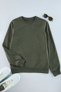 Haki Regular/Normal Kesim Ici Polar/S?cak Tutan Sweatshirt TMNAW21SW1208
