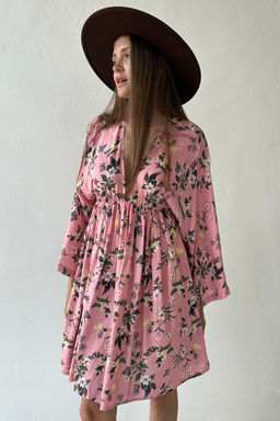 Платье женское FLOWER030/09/Розовый, зеленый - M&G all natural фото 6