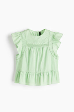 Blusa con inserciones de encaje y peplum - H&m фото 2