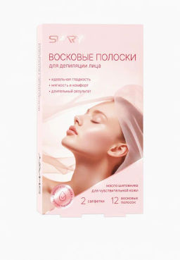 А.Т.SHARY Полоски восковые для ДЕПИЛЯЦИИ д/чувств.кожи ЛИЦА Шиповник 12шт+2салфетки