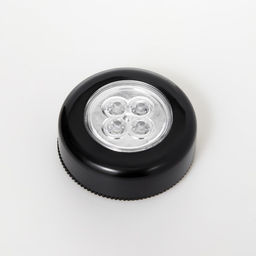 Ночник-пушлайт "Круг" 4 диода, 3ААА чёрный 2,5х6,5х6,5 см RISALUX