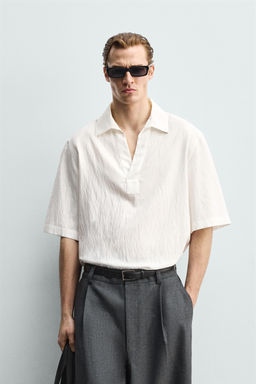 CAMISA POLO ESTRUCTURA RAYAS / Blanco - Zara фото 2