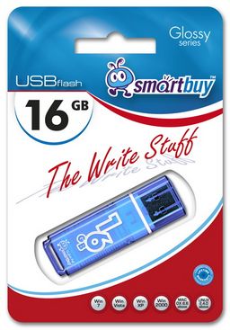 Флеш-накопитель 16Гб "Smartbuy Glossy " Blue (SB16GBGS-B)