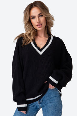 Женский джемпер оверсайз с V-вырезом Happyfox - Happy fox фото 9