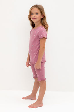 К 1632/пепельная роза,мини листики пижама для дев