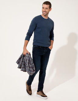 _ndigo Melanj Slim Fit Bisiklet Yaka Basic Triko Kazak - Pierre cardin фото 2