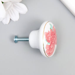 Ручка для шкатулки керамика, металл Пион 3,8х3,8х2,8 см - Simaland фото 3