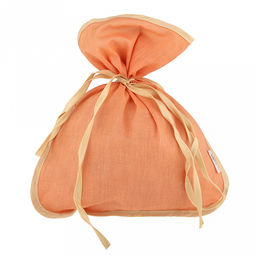 Эко-мешочек 25х30см "Персик", на завязках, хлопок 100%, упаковка "классическая" ПП с подвесом 14,5х20см, "Домашняя мода" (Россия)