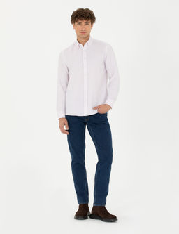 Bordo Slim Fit Uzun Kollu G_mlek