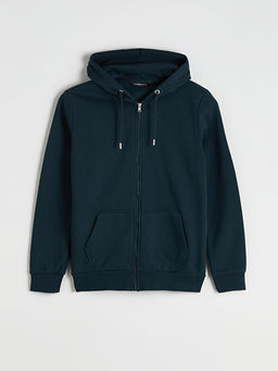 Kap??onlu Uzun Kollu Erkek Fermuarl? Sweatshirt