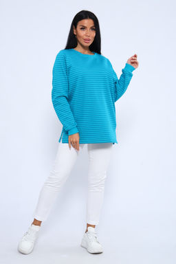 Свитшот 375709 в полоску повседневный трикотажный