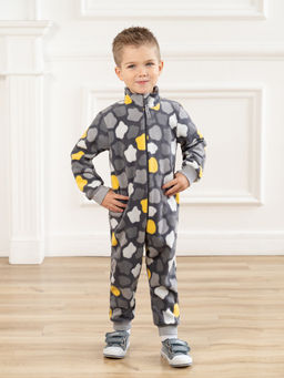 Комбинезон детский флисовый серый разводы