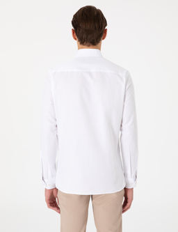 Beyaz Oxford Slim Fit Kolay _t_lenebilir G_mlek