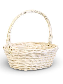 Корзина плетёная для хранения Tenda, с ручкой, белая, набор 3 шт.