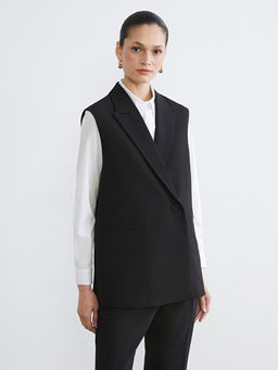 Kruvaze Yaka Kad?n Klasik Yelek