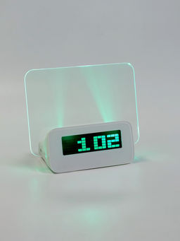 Часы - будильник электронные «Послание», с маркером, подсветка зелёного цвета, белый