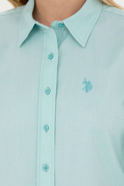 Женская мятная базовая рубашка с длинным рукавом Неожиданная скидка в корзине - U.s. polo assn фото 7