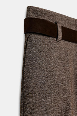 HERRINGBONE TROUSERS WITH BELT - Zara фото 8