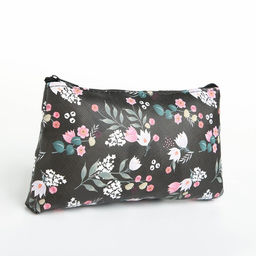 Цена за 3 шт. Косметичка-пенал на молнии, плоская, с рисунком, чёрная