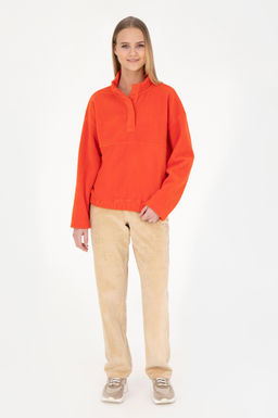 Женский оранжевый свитшот с воротником стойкой Неожиданная скидка в корзине - U.s. polo assn фото 4