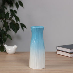 Ваза Фрэнсис галант, талия, 20.5?7.5 см, керамика, белая, голубая