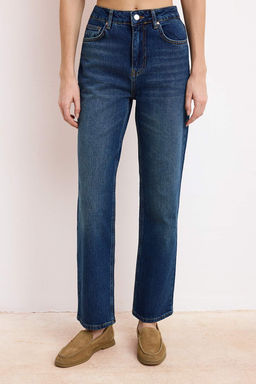 Mavi Yuksek Bel Az Esnek Straight Duz Kesim Jeans TWOSS26JE00159 - Trendyolmilla фото 5