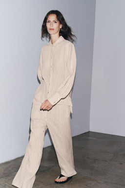 ZW COLLECTION 100% LINEN TROUSERS - Zara фото 4