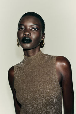 METALLIC THREAD SLEEVELESS DRESS - Zara фото 4