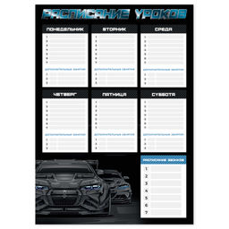 Цена за 2 шт. Расписание уроков А3, арт. 68848/ 50 ТАЧКА (297х420 мм, материал: мелованный картон 235 г/м?, полноц