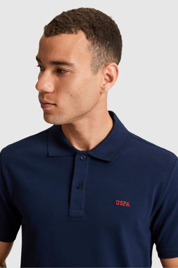 Erkek Regular Fit Polo Yaka Lacivert Basic Ti__rt