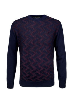 Джемпер мужской GREG G121-12-зигзаг D1 (синий/бордо)  фото 6