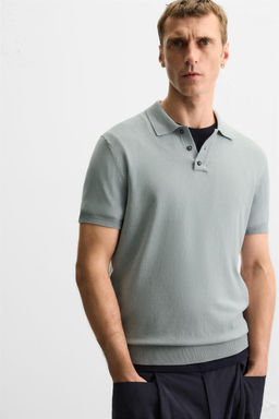 REGULAR FIT KNITTED POLO SHIRT - Zara фото 6