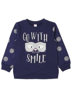 CRB wear/CWK 62242 Платье типа туника для девочки, темно-синий/Ex.Cherubino