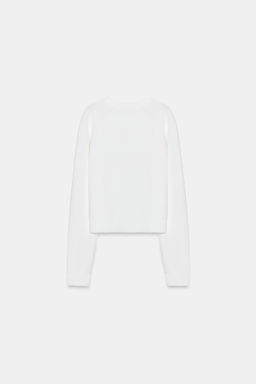 JERSEY PUNTO CUELLO PICO / Blanco - Zara фото 6