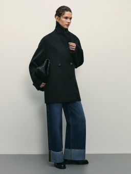 Полупальто свободного силуэта со спущенным плечом / Zarina  фото 2