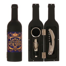Подарочный набор для вина "Настоящему мужчине", 23 х 6 см