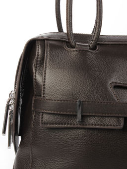 LACCOMA сумка Y2339-1P-коричневый натуральная кожа полиэстер  фото 5
