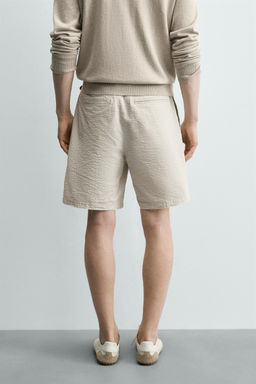 BERMUDA REGULAR FIT SEERSUCKER / Marr?n oscuro - Zara фото 3