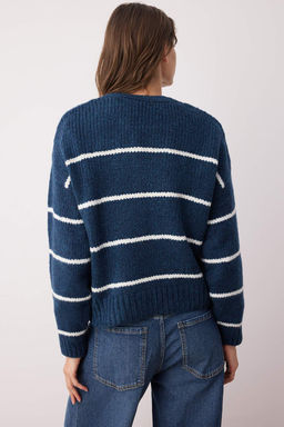 Ekru Genis Kal?p Yumusak Dokulu Basic Triko Kazak TWOAW23KZ00185 - Trendyolmilla фото 16