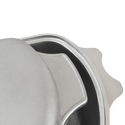 Гусятница алюминиевая 4,5л, 39х22х14,5см, литая, металлическая жаропрочная крышка-противень (Россия)