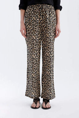 Широкие брюки с карманами и высокой талией, длинные широкие брюки из вуали - Defacto фото 4