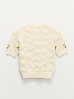 Джемпер с коротким рукавом с вышивкой / Zarina фото 2