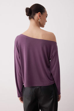 More Sustainable Murdum Modall? Kay?k Yaka Relaxed/Rahat Kesim Orme Bluz TWOAW25BZ00282