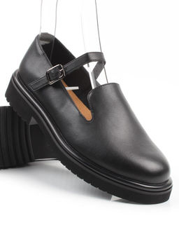 06-DLG05-1 BLACK Туфли женские (натуральная кожа)