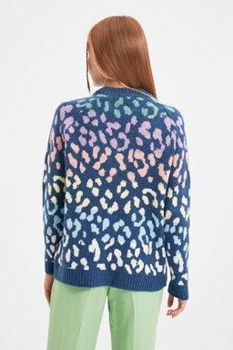 Tas Yumusak Dokulu Leopar Desenli Triko Kazak TWOAW22KZ0427 - Trendyolmilla фото 13